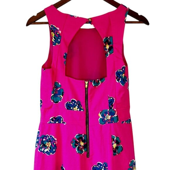 Lilly Pulitzer Kirkland Mambo Dress Bright Fuchsia with Blue Flowers Size 4 NWOT - Picture 7 of 11